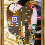 Die Umarmung von Gustav Klimt Bild mit Rahmen in Gold