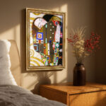 Die Umarmung von Gustav Klimt Bild mit Rahmen in Gold