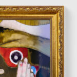 The Embrace by Gustav Klimt Wall Art with Golden Frame Old Master Painting Reproduction Print for Home and Office Decorations