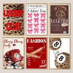 Girly Gallery 6er Set Bilder Deko Wandbilder Premium Poster Wanddekoration ohne Rahmen