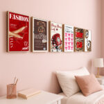 Girly Gallery 6er Set Bilder Deko Wandbilder Premium Poster Wanddekoration ohne Rahmen