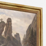 Felsenlandschaft von D. Caspar Friedrich Bild mit Rahmen in Gold (Kopie)
