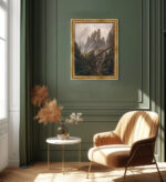 Felsenlandschaft von D. Caspar Friedrich Bild mit Rahmen in Gold (Kopie)