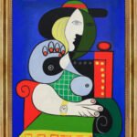 Femme à la montre Picasso Bild mit Rahmen in Gold (Kopie)