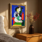 Femme à la montre Picasso Bild mit Rahmen in Gold (Kopie)