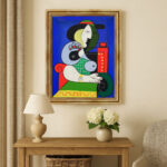 Femme à la montre Picasso Bild mit Rahmen in Gold (Kopie)