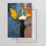 Engel mit Blatt Flügel Leinwandbild Abstrakt Exklusiv Modern