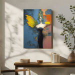 Engel mit Blatt Flügel Leinwandbild Abstrakt Exklusiv Modern