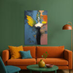 Engel mit Blatt Flügel Leinwandbild Abstrakt Exklusiv Modern