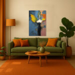 Engel mit Blatt Flügel Leinwandbild Abstrakt Exklusiv Modern