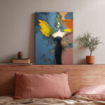 Engel mit Blatt Flügel Leinwandbild Abstrakt Exklusiv Modern