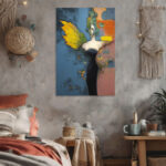 Engel mit Blatt Flügel Leinwandbild Abstrakt Exklusiv Modern