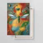 Surrealistische Frau Insekten Natur Leinwandbild im Stil von Alvaro Mejias Abstrakt