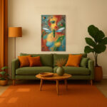 Surrealistische Frau Insekten Natur Leinwandbild im Stil von Alvaro Mejias Abstrakt