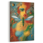 Surrealistische Frau Insekten Natur Leinwandbild im Stil von Alvaro Mejias Abstrakt