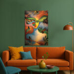 Surrealistische Frau Insekten Leinwandbild im Stil von Eduard Zelenin Bunt Abstrakt Modern