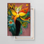 Surrealistische Göttin Leinwandbild im Stil von Clara Ledesma Vogel Abstrakt Mythisch