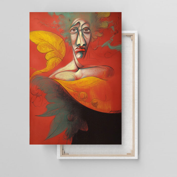 Surrealistisches Porträt im Stil von Frida Kahlo Leinwandbild Abstrakte Emotionen
