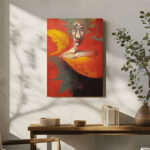 Surrealistisches Porträt im Stil von Frida Kahlo Leinwandbild Abstrakte Emotionen