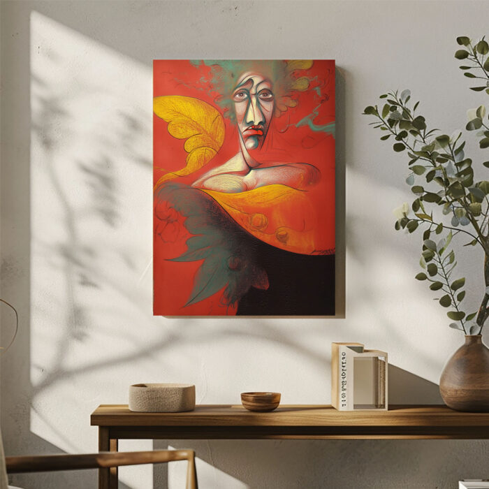 Surrealistisches Porträt im Stil von Frida Kahlo Leinwandbild Abstrakte Emotionen