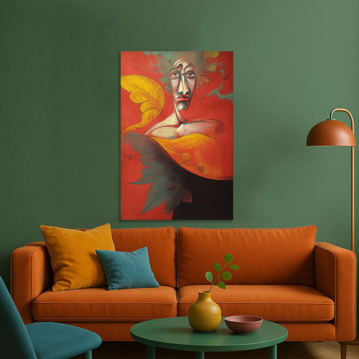 Surrealistisches Porträt im Stil von Frida Kahlo Leinwandbild Abstrakte Emotionen