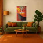 Surrealistisches Porträt im Stil von Frida Kahlo Leinwandbild Abstrakte Emotionen