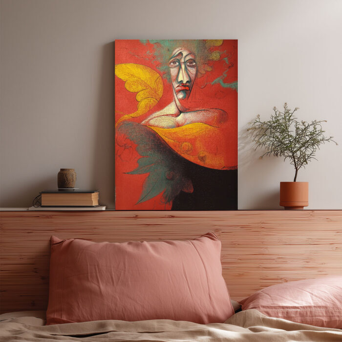Surrealistisches Porträt im Stil von Frida Kahlo Leinwandbild Abstrakte Emotionen