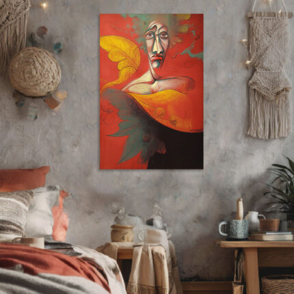 Surrealistisches Porträt im Stil von Frida Kahlo Leinwandbild Abstrakte Emotionen