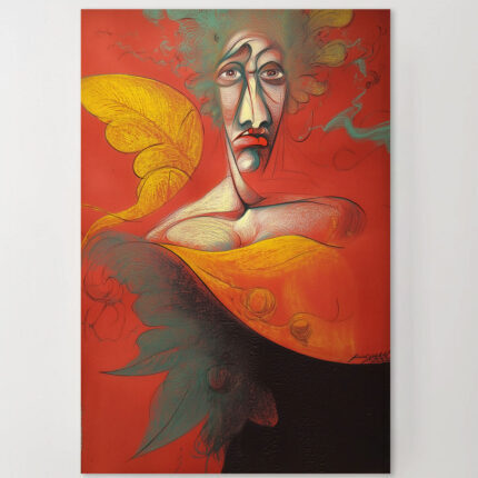 Surrealistisches Porträt im Stil von Frida Kahlo Leinwandbild Abstrakte Emotionen