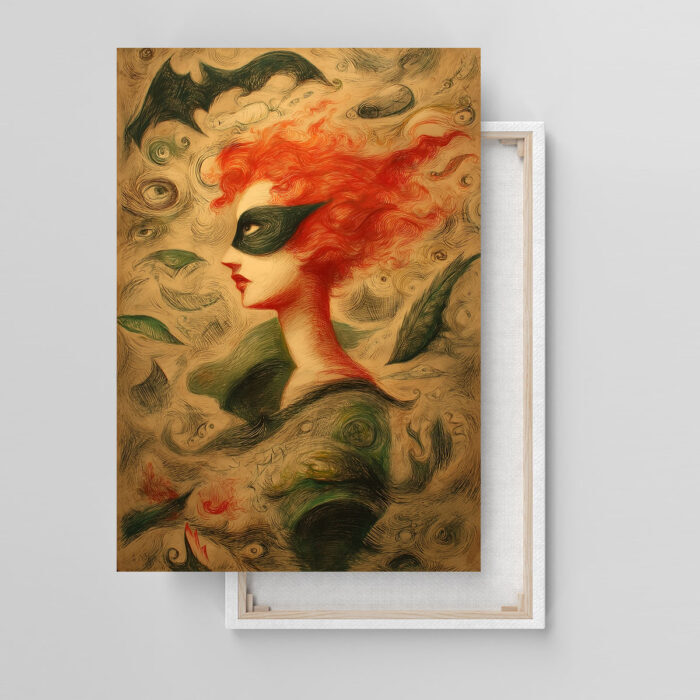 Venedig Maske Leinwandbild im Stil von Todd White Fledermaus Mystisches Porträt