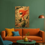 Venedig Maske Leinwandbild im Stil von Todd White Fledermaus Mystisches Porträt