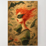 Venedig Maske Leinwandbild im Stil von Todd White Fledermaus Mystisches Porträt