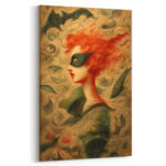 Venedig Maske Leinwandbild im Stil von Todd White Fledermaus Mystisches Porträt