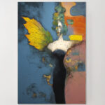 Engel mit Blatt Flügel Leinwandbild Abstrakt Exklusiv Modern