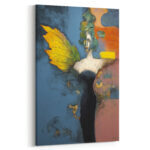 Engel mit Blatt Flügel Leinwandbild Abstrakt Exklusiv Modern