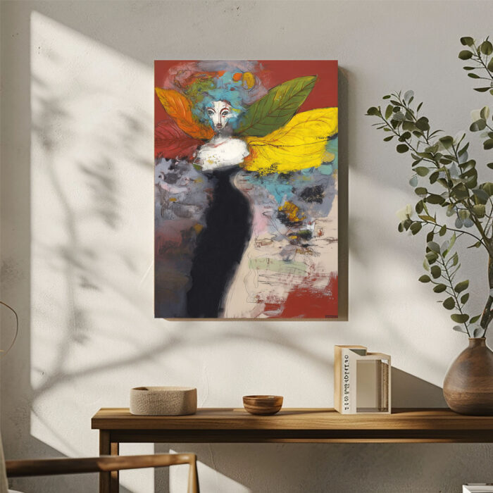 Engel mit Flügeln Leinwandbild – Exklusiv Abstrakt Kunstvoll