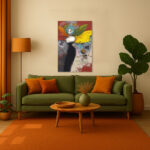 Engel mit Flügeln Leinwandbild – Exklusiv Abstrakt Kunstvoll