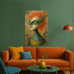 Lady Godiva Surreal im Stil von Remedios Varo Leinwandbild Mythologie Fantasie Porträt