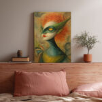 Lady Godiva Surreal im Stil von Remedios Varo Leinwandbild Mythologie Fantasie Porträt