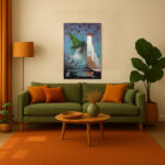 Mysteröses Hexe mit Baum Hut Leinwandbild Fantasie Kunst Wanddekoration