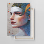 Leinwandbild Porträt Frau kybernetisch abstrakt modern Kunst Wanddeko