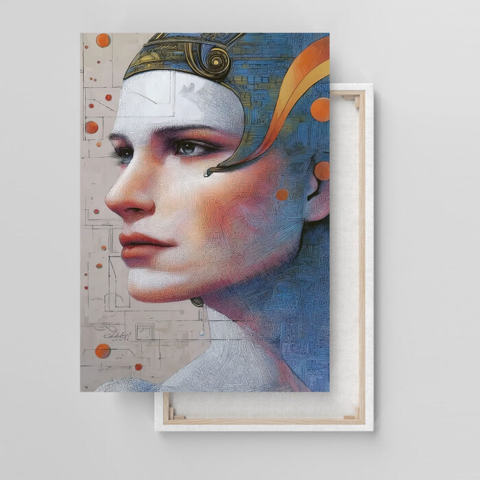 Leinwandbild Porträt Frau kybernetisch abstrakt modern Kunst Wanddeko