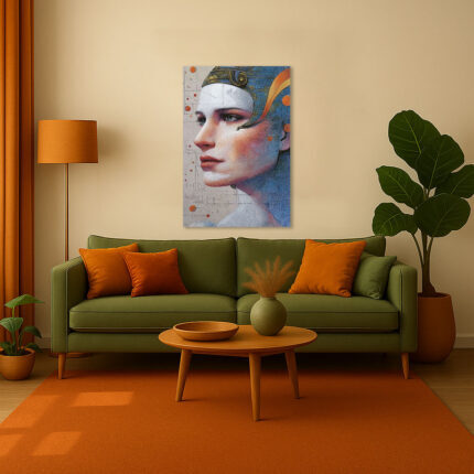 Leinwandbild Porträt Frau kybernetisch abstrakt modern Kunst Wanddeko