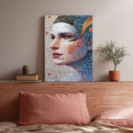 Leinwandbild Porträt Frau kybernetisch abstrakt modern Kunst Wanddeko