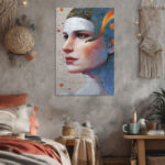 Leinwandbild Porträt Frau kybernetisch abstrakt modern Kunst Wanddeko