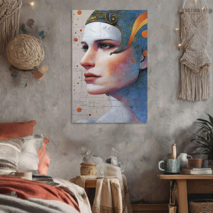 Leinwandbild Porträt Frau kybernetisch abstrakt modern Kunst Wanddeko