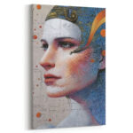 Leinwandbild Porträt Frau kybernetisch abstrakt modern Kunst Wanddeko