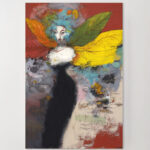 Engel mit Flügeln Leinwandbild Exklusiv Abstrakt Kunstvoll