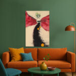 Engel mit Roten Flügeln Leinwandbild Abstrakt Moderne Kunst