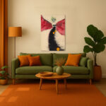 Engel mit Roten Flügeln Leinwandbild Abstrakt Moderne Kunst